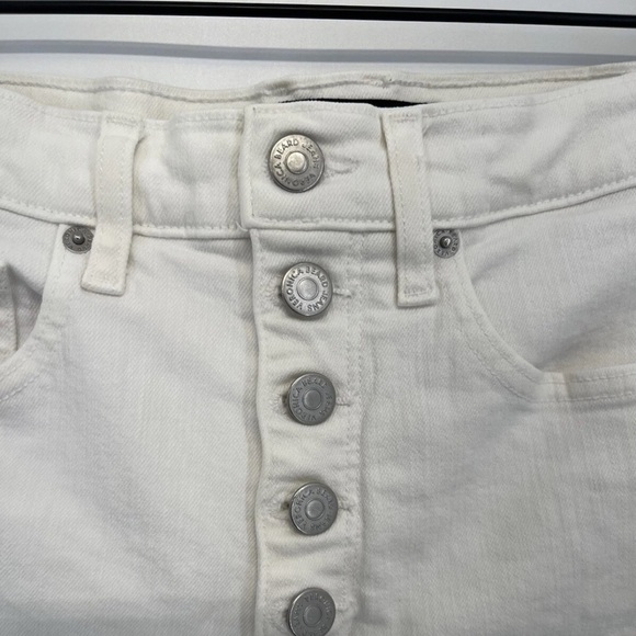 Veronica Beard Ryleigh Button Knee Rip High Rise Slim Straight Jeans White - Picture 3 of 7